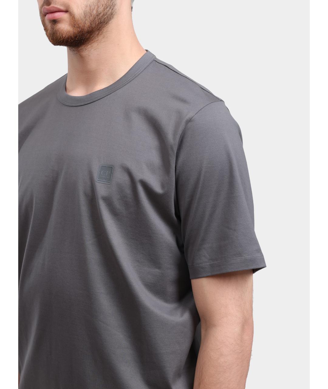CP COMPANY Серая хлопковая футболка, фото 4