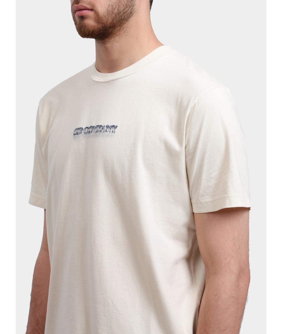 CP COMPANY Белая хлопковая футболка, фото 3