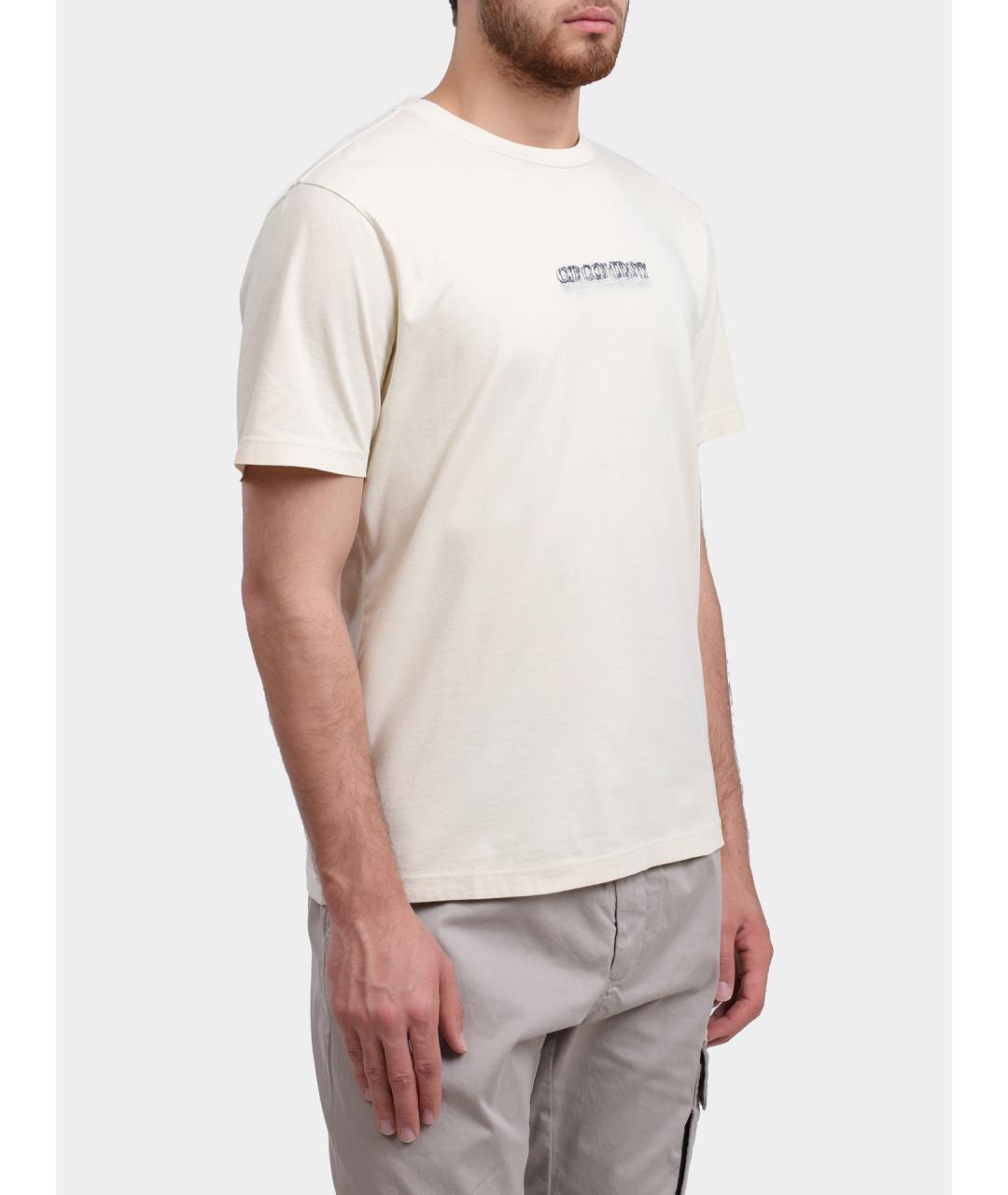 CP COMPANY Белая хлопковая футболка, фото 4