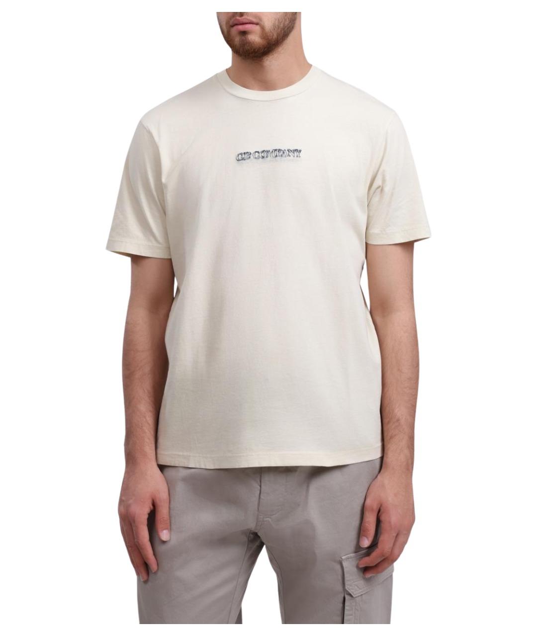 CP COMPANY Белая хлопковая футболка, фото 1