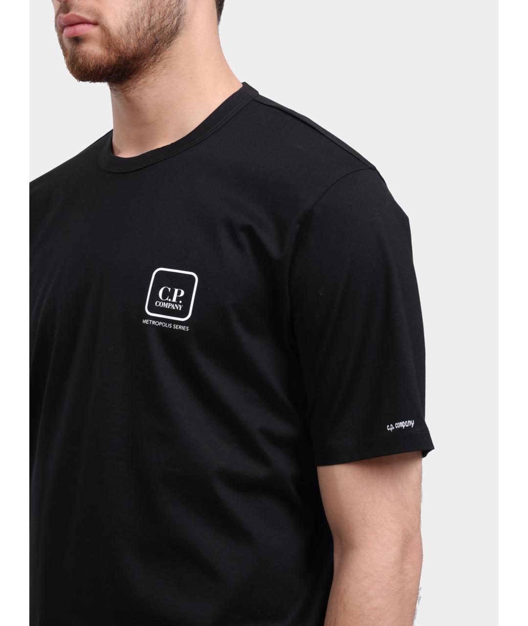 CP COMPANY Черная хлопковая футболка, фото 4