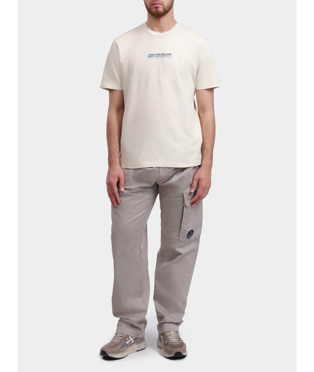 CP COMPANY Бежевые хлопковые повседневные брюки, фото 2
