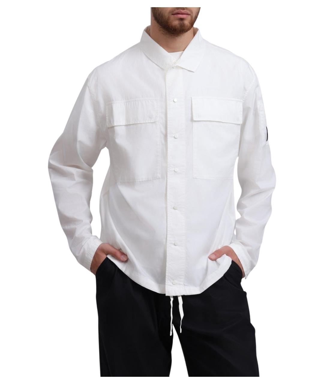 CP COMPANY Белая хлопковая кэжуал рубашка, фото 1