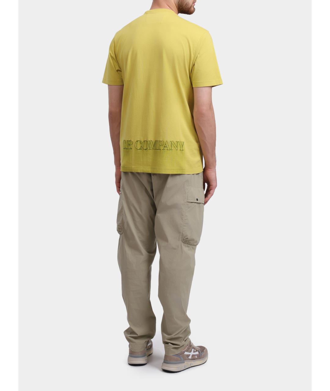 CP COMPANY Желтая хлопковая футболка, фото 5