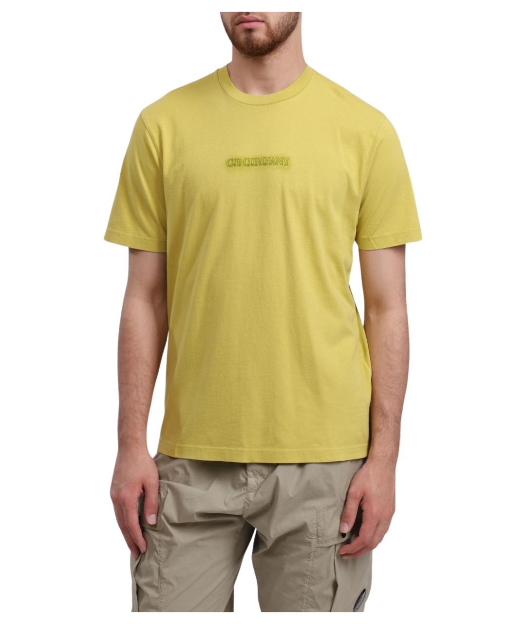 CP COMPANY Желтая хлопковая футболка, фото 1