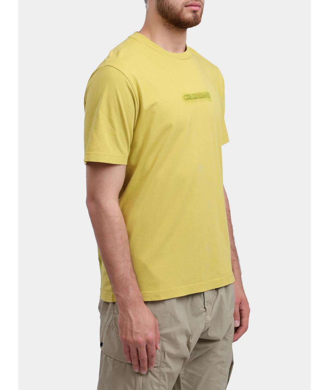 CP COMPANY Желтая хлопковая футболка, фото 4