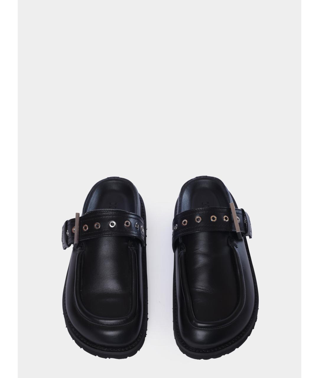 HUGO BOSS Черные кожаные сабо, фото 4