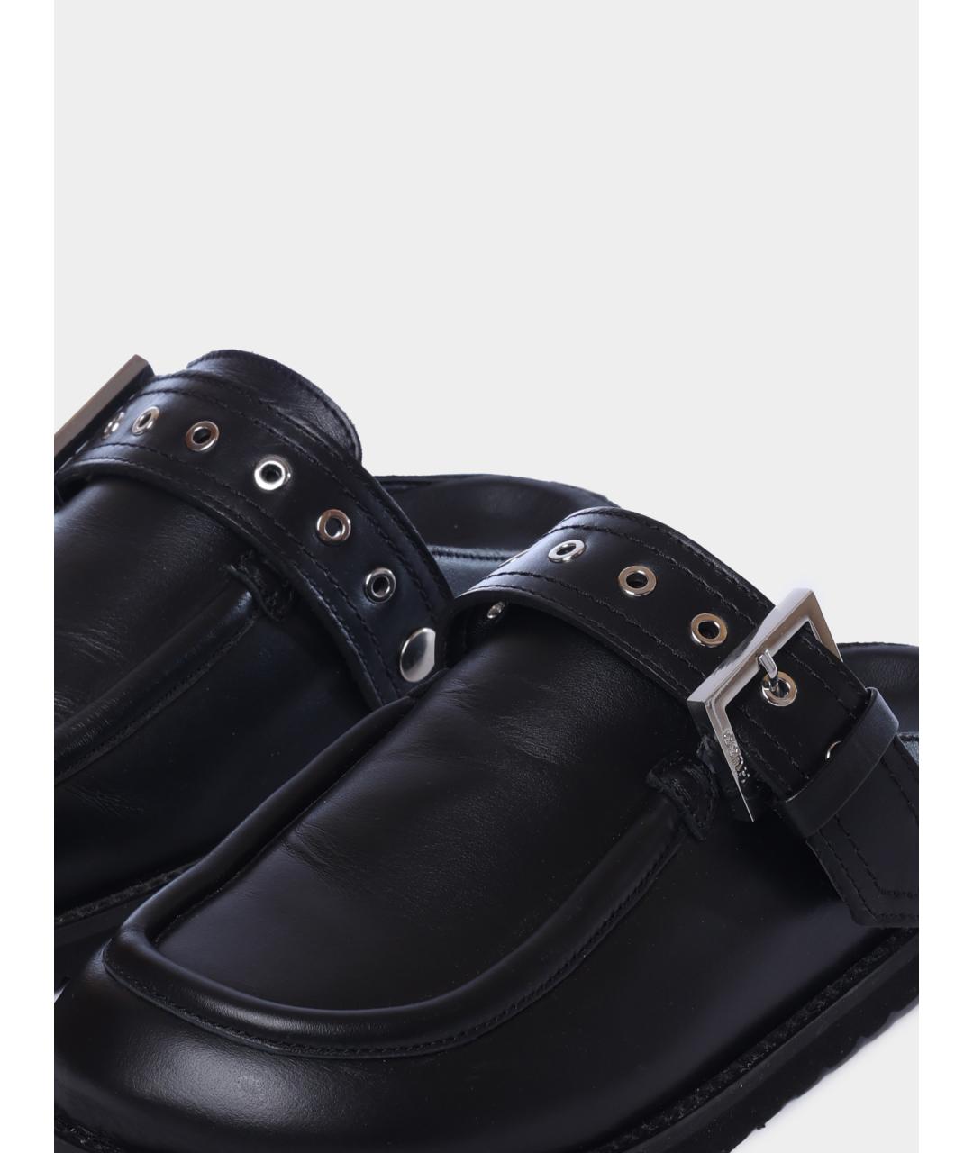 HUGO BOSS Черные кожаные сабо, фото 3