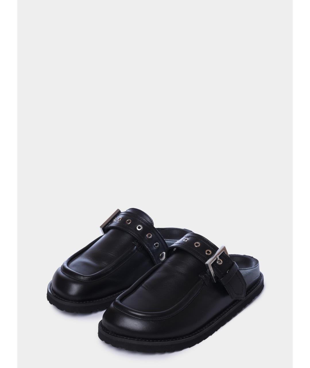 HUGO BOSS Черные кожаные сабо, фото 2