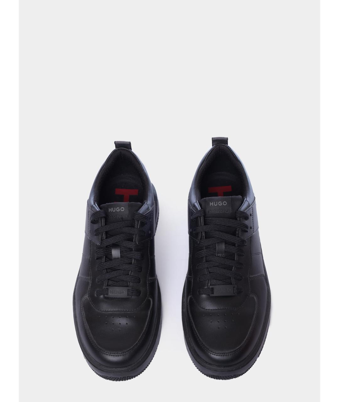 HUGO BOSS Черные низкие кроссовки / кеды из искусственной кожи, фото 4