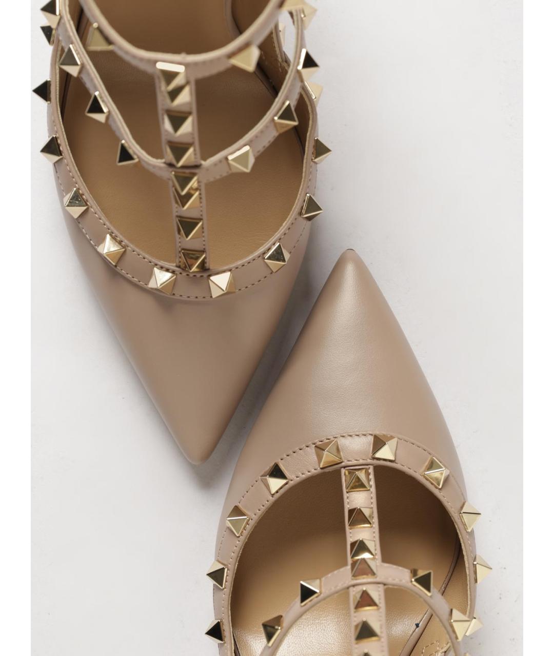 VALENTINO Бежевые синтетические туфли, фото 4