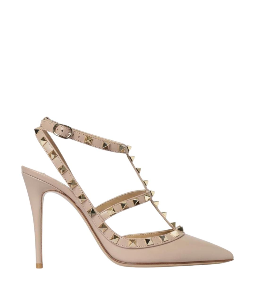 VALENTINO Бежевые синтетические туфли, фото 1