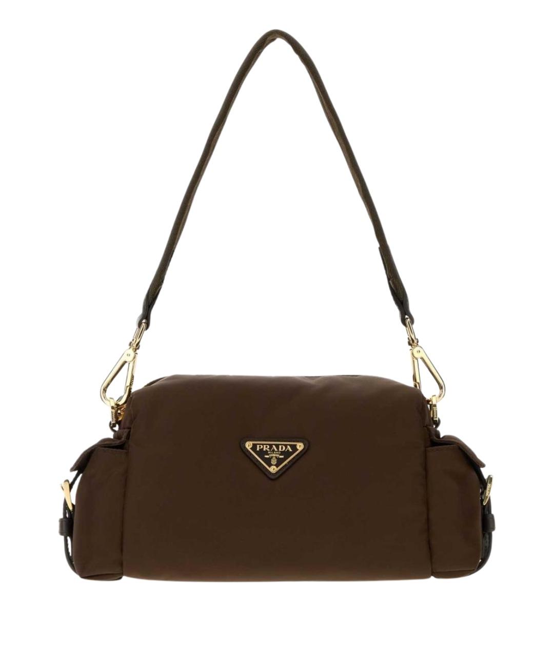 PRADA Коричневая синтетическая сумка через плечо, фото 1