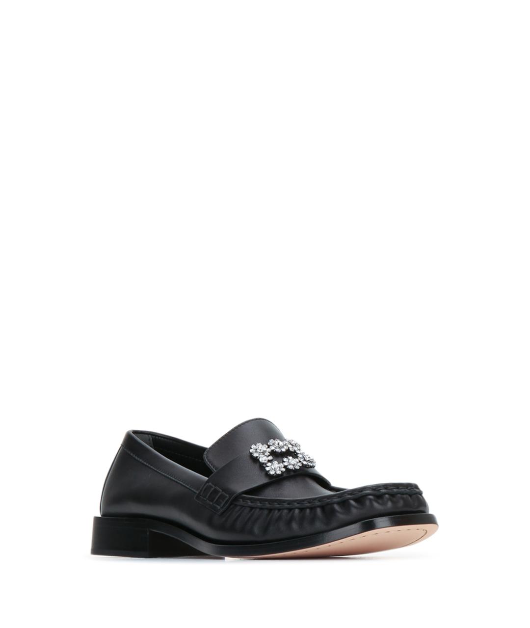 ROGER VIVIER Черные кожаные лоферы, фото 2