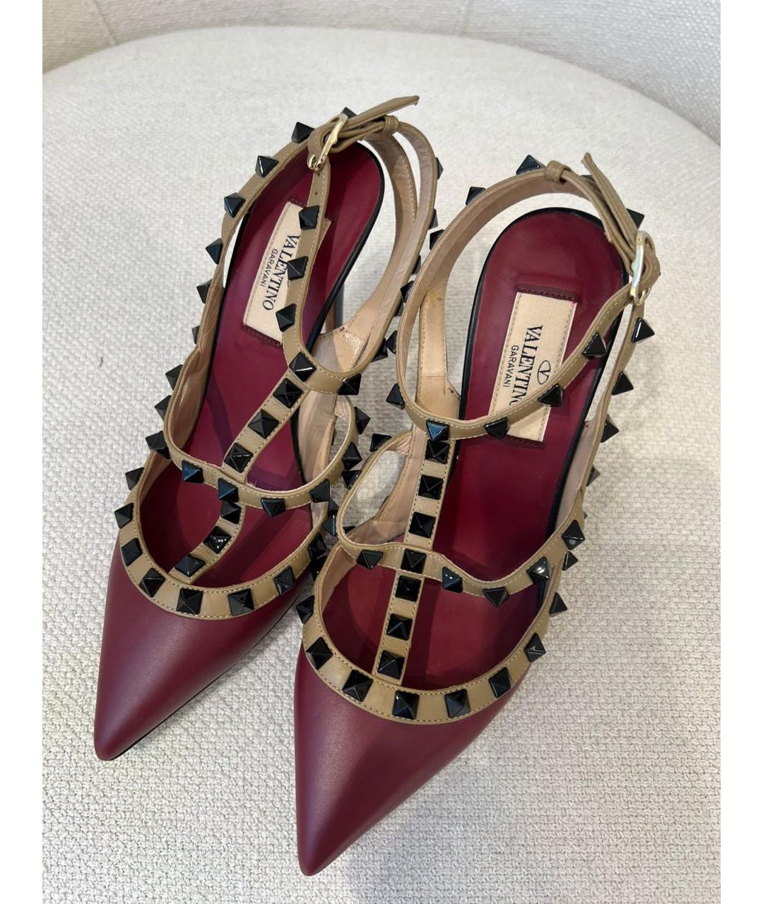 VALENTINO Бордовые кожаные туфли, фото 6
