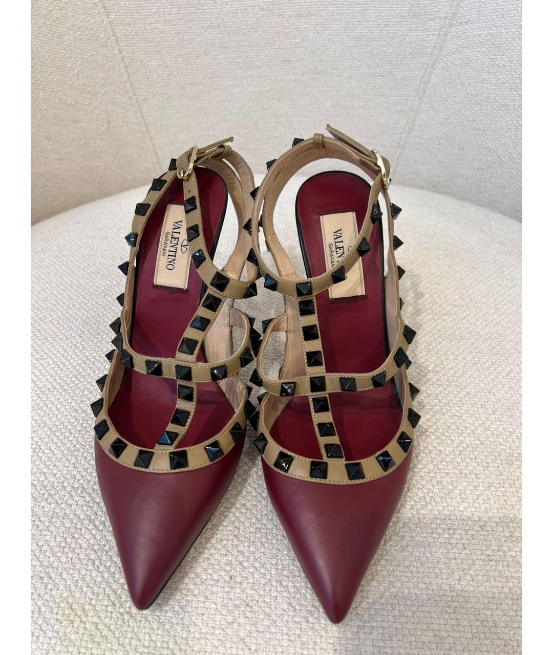VALENTINO Бордовые кожаные туфли, фото 3