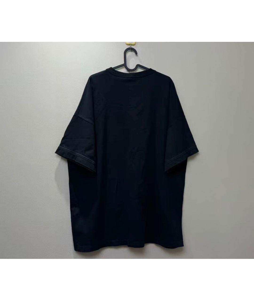STONE ISLAND Черная хлопковая футболка, фото 2