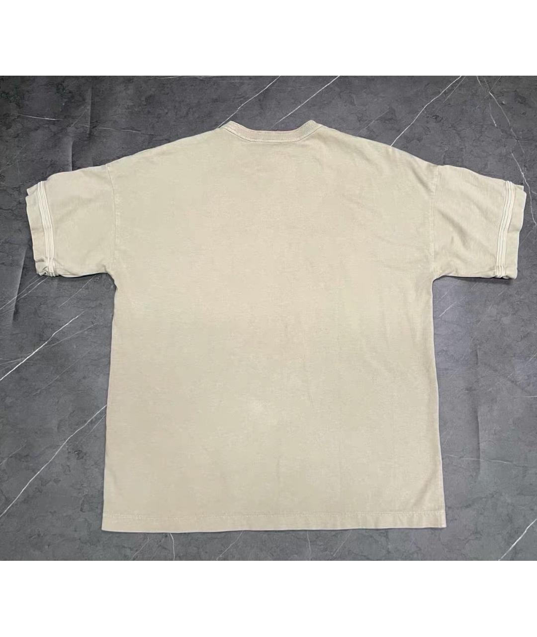STONE ISLAND Коричневая хлопковая футболка, фото 2