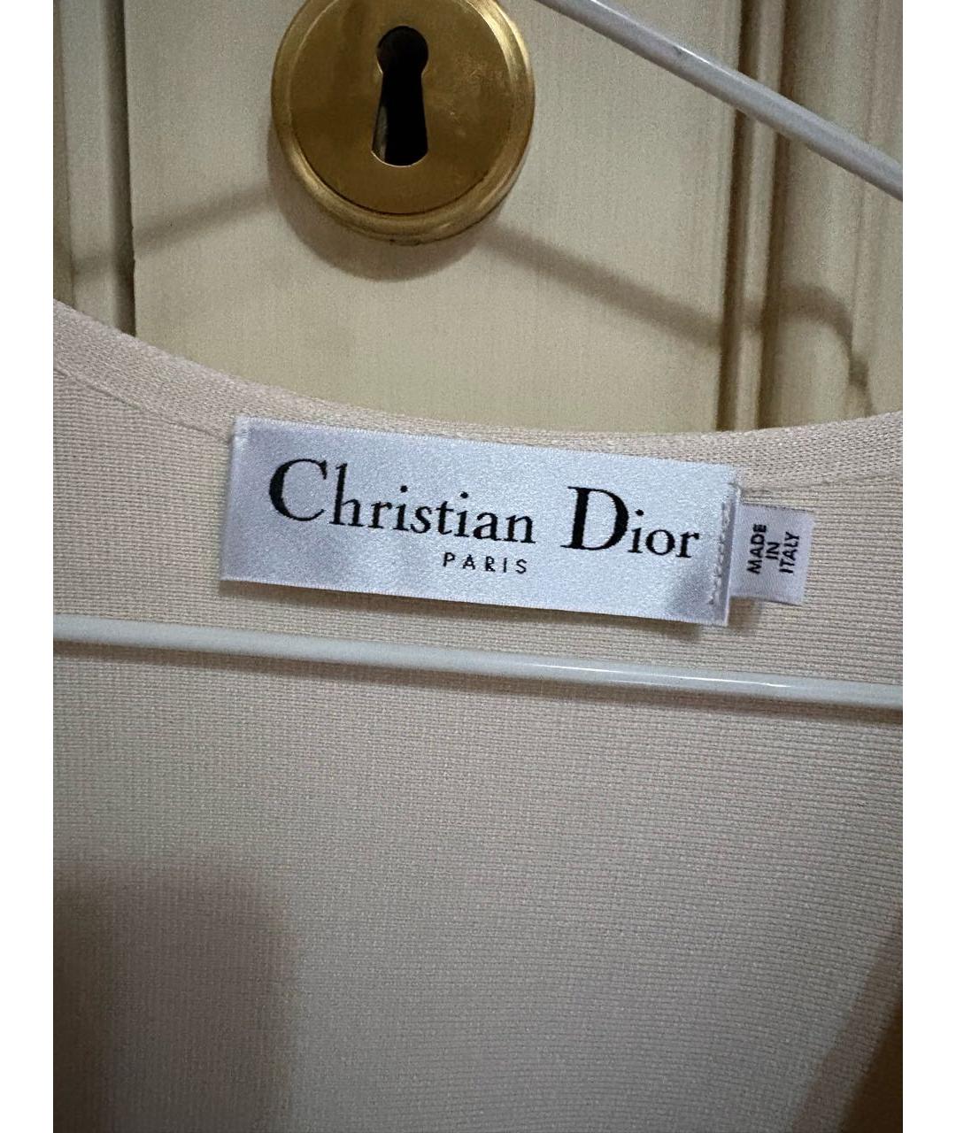 CHRISTIAN DIOR Бежевый шелковый жилет, фото 3