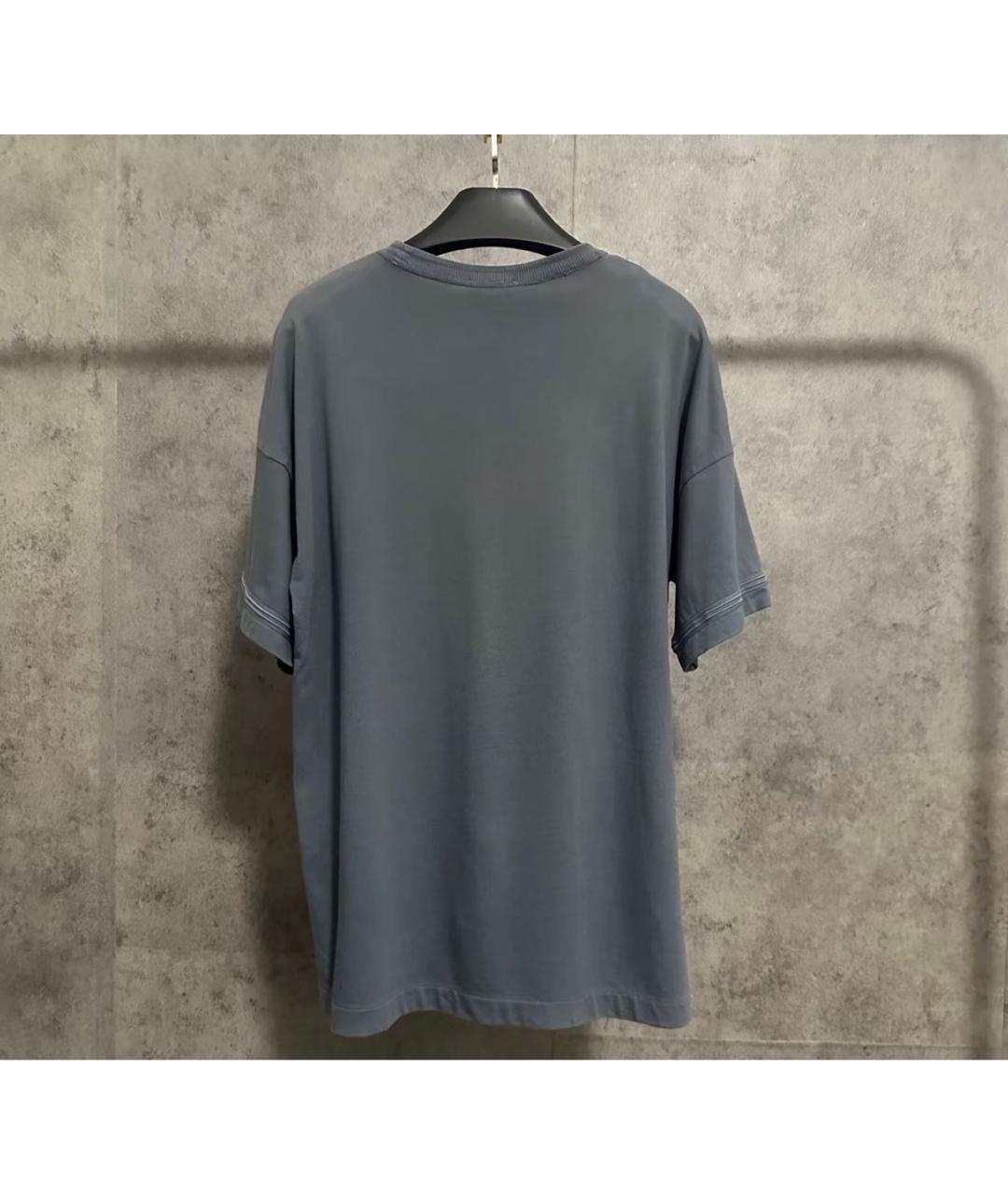 STONE ISLAND Синяя хлопковая футболка, фото 2