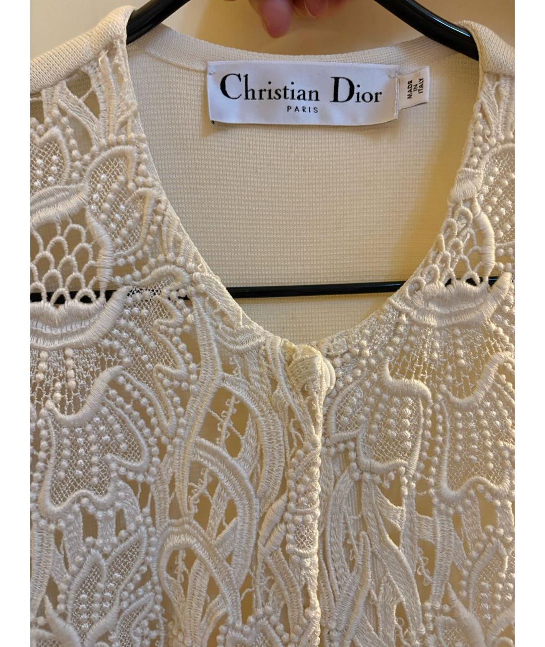 CHRISTIAN DIOR Бежевый хлопковый кардиган, фото 3