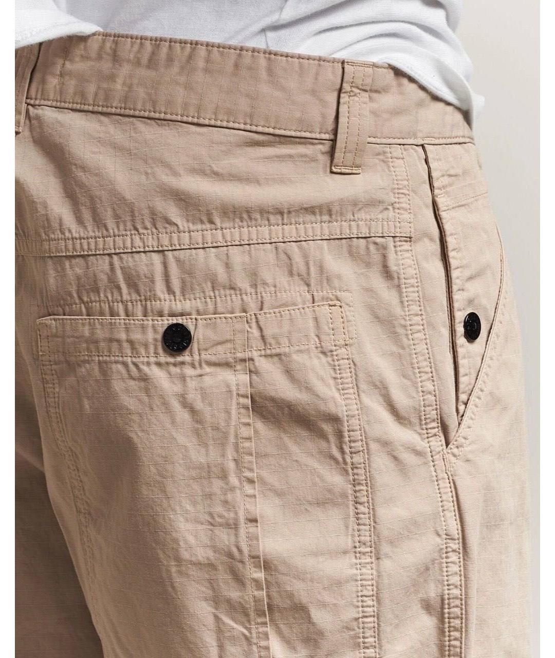 STONE ISLAND Бежевые хлопковые повседневные брюки, фото 2