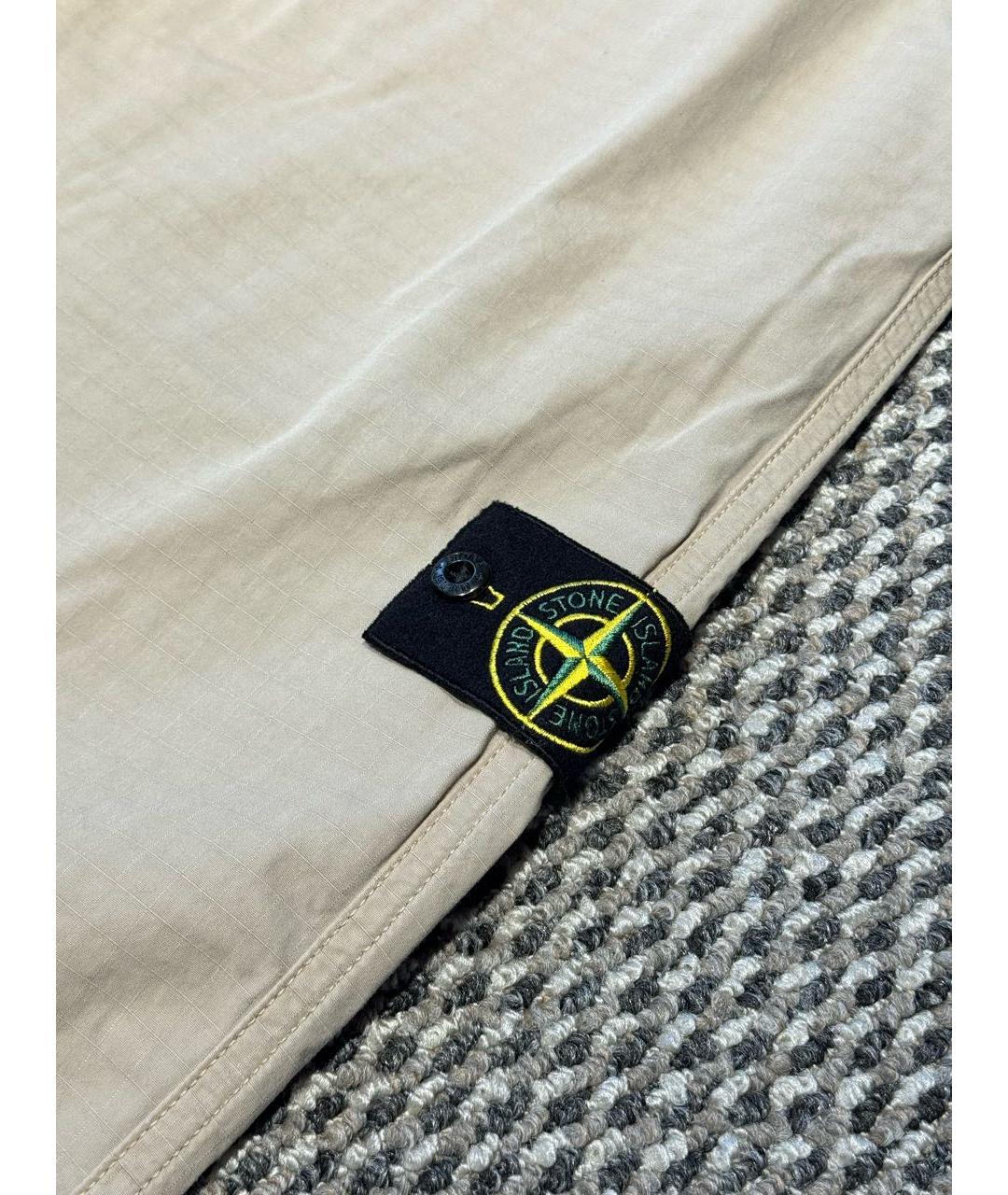 STONE ISLAND Бежевые хлопковые повседневные брюки, фото 6