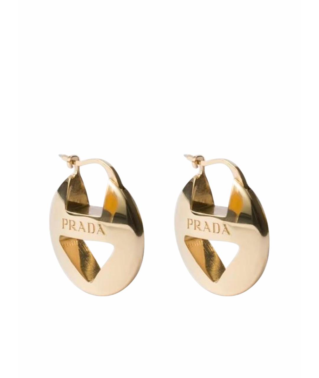 PRADA Золотые латунные серьги, фото 1