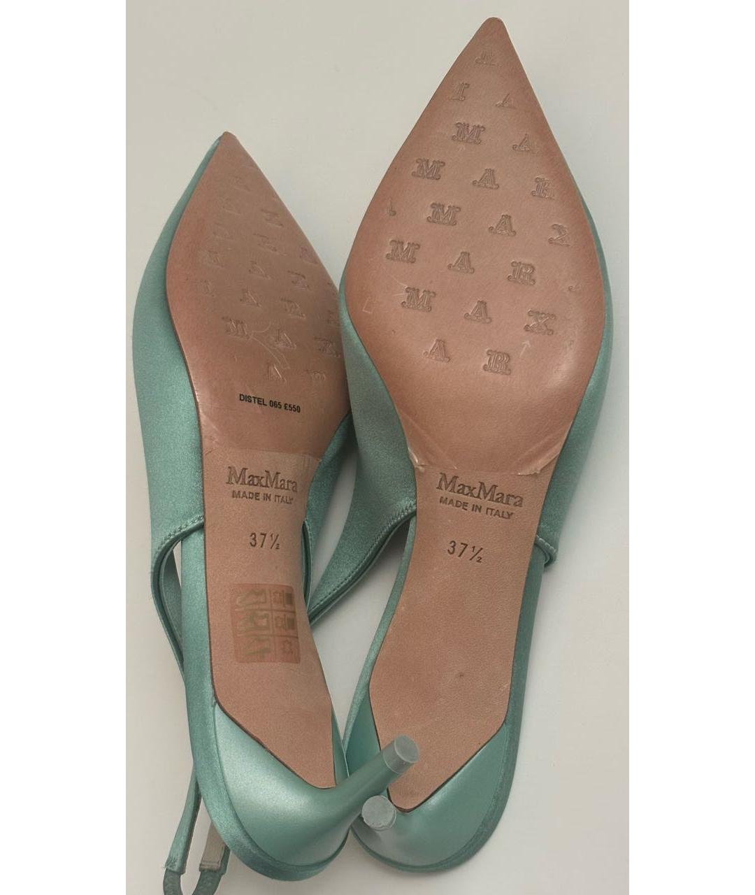 MAX MARA Бирюзовые текстильные туфли, фото 8