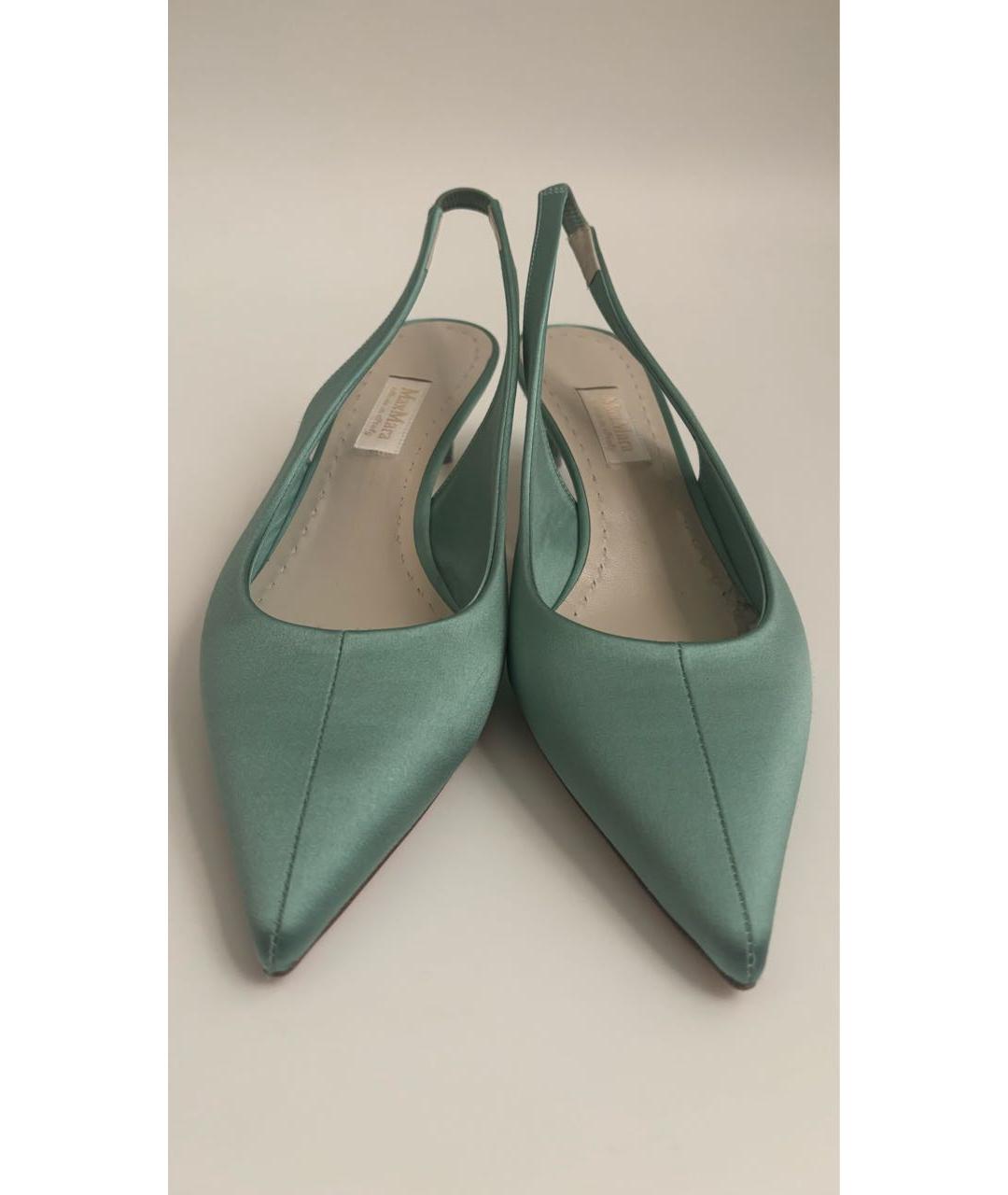 MAX MARA Бирюзовые текстильные туфли, фото 4