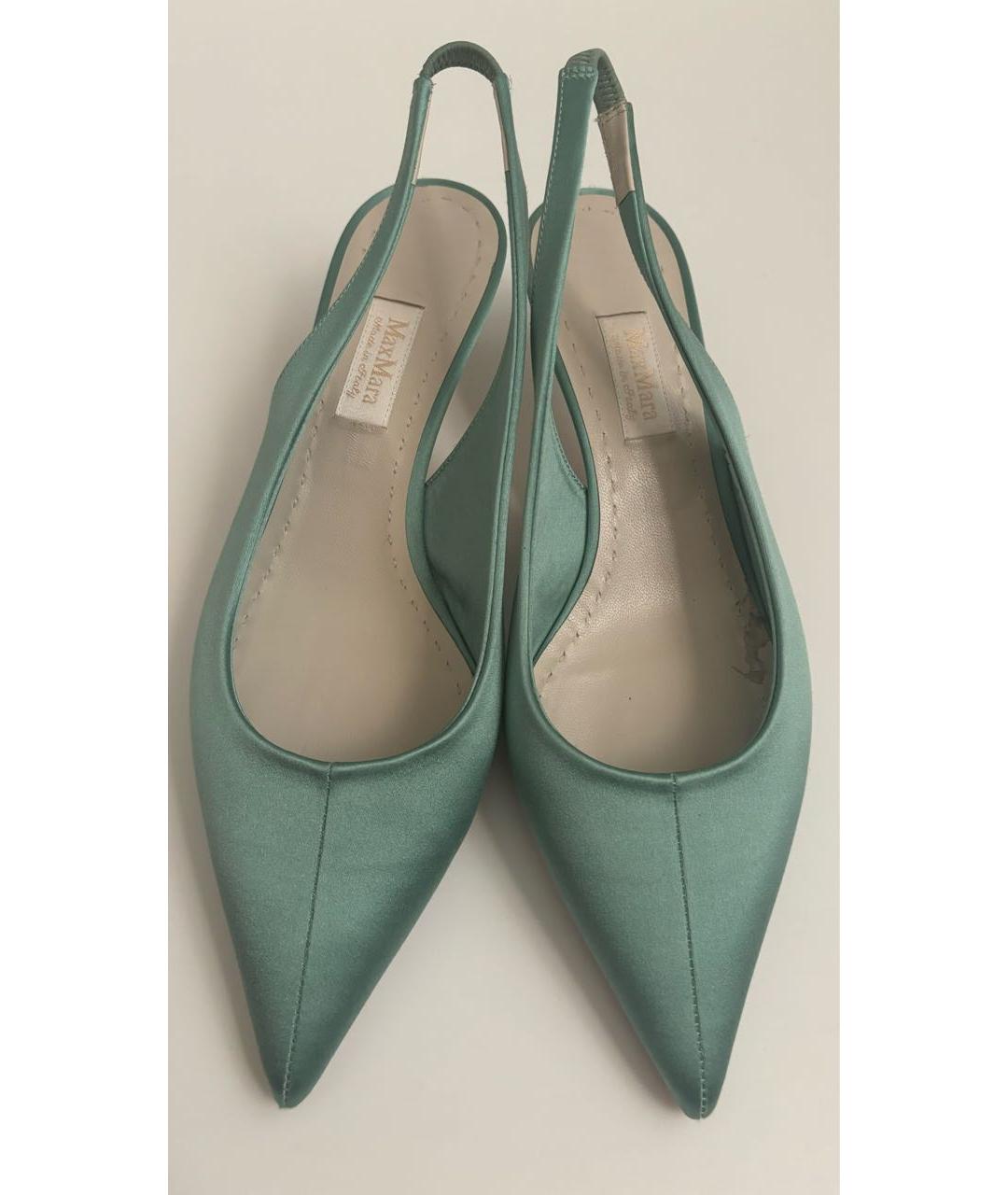 MAX MARA Бирюзовые текстильные туфли, фото 3
