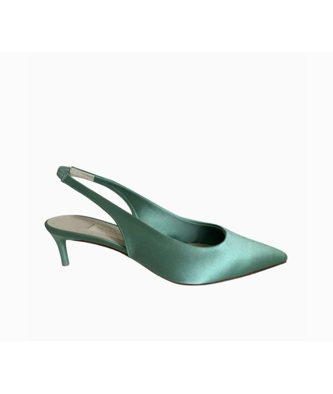 MAX MARA Бирюзовые текстильные туфли, фото 9