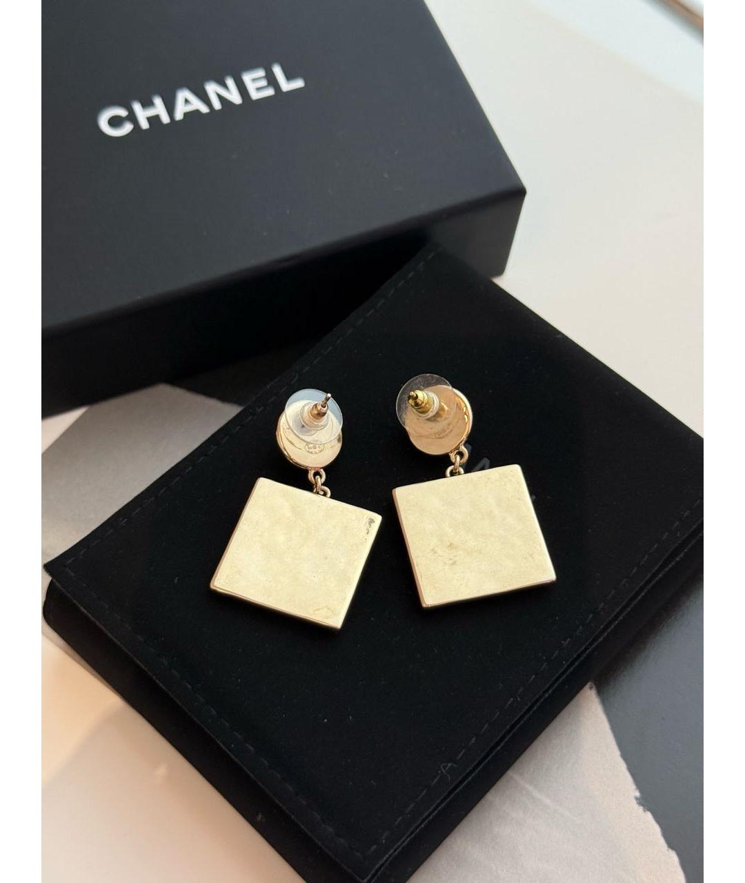 CHANEL Черные металлические серьги, фото 2