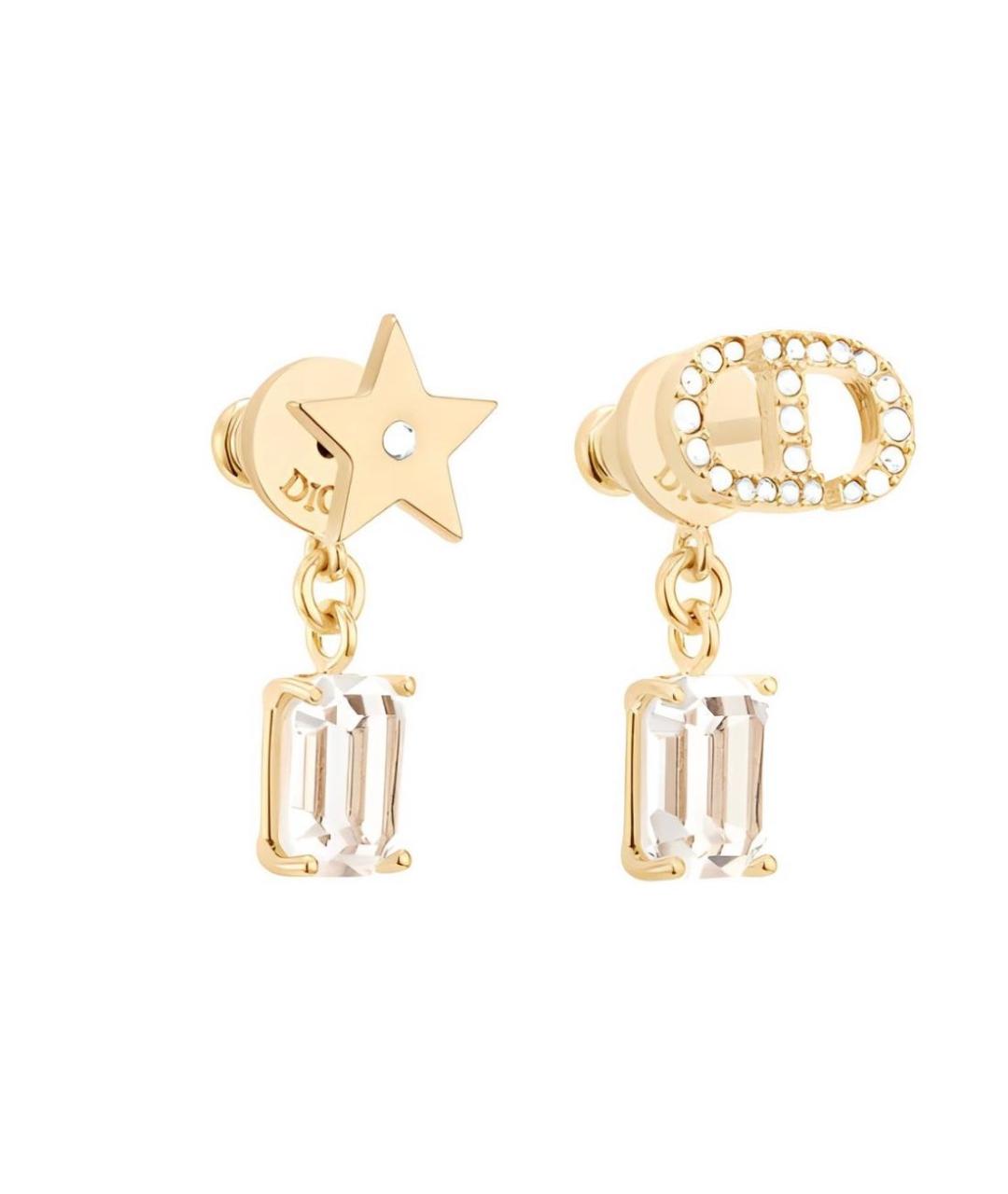 CHRISTIAN DIOR Золотые латунные серьги, фото 5
