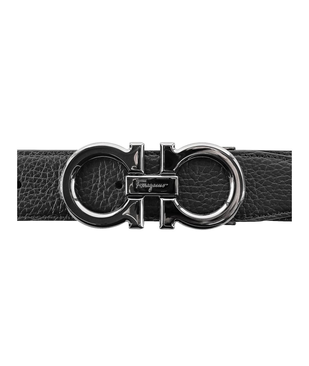 FERRAGAMO Черный кожаный ремень, фото 2