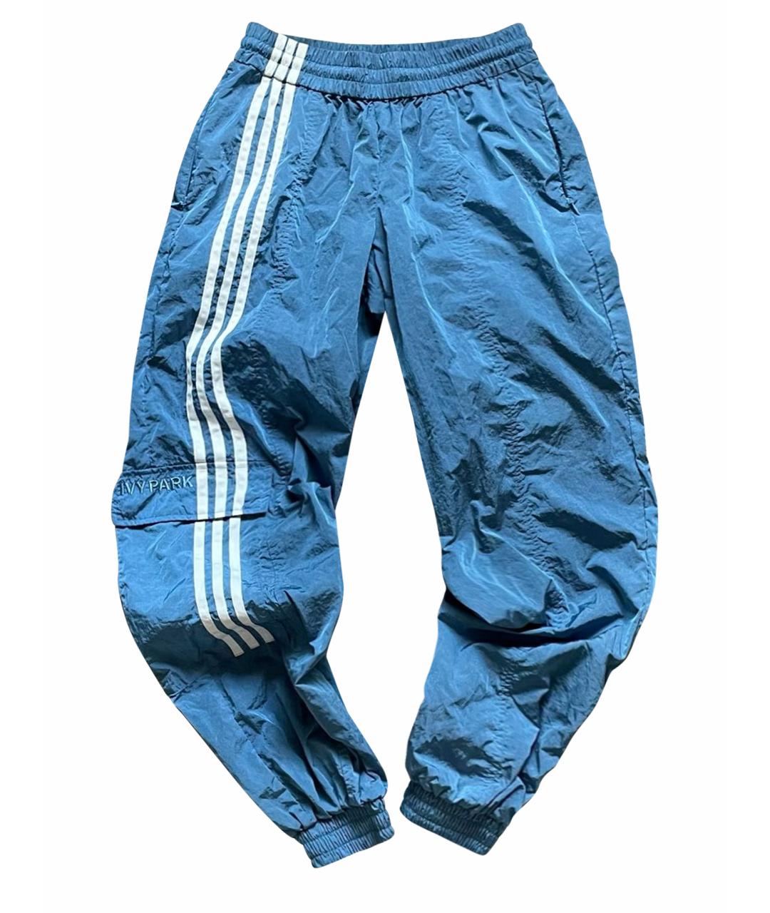 ADIDAS Голубые полиэстеровые спортивные брюки и шорты, фото 1