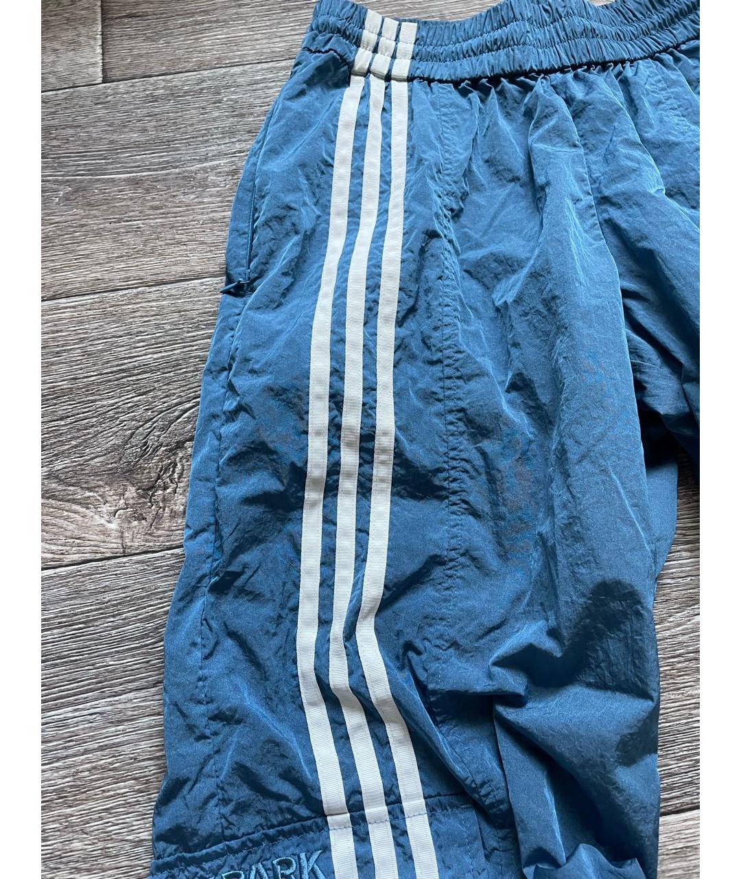 ADIDAS Голубые полиэстеровые спортивные брюки и шорты, фото 5