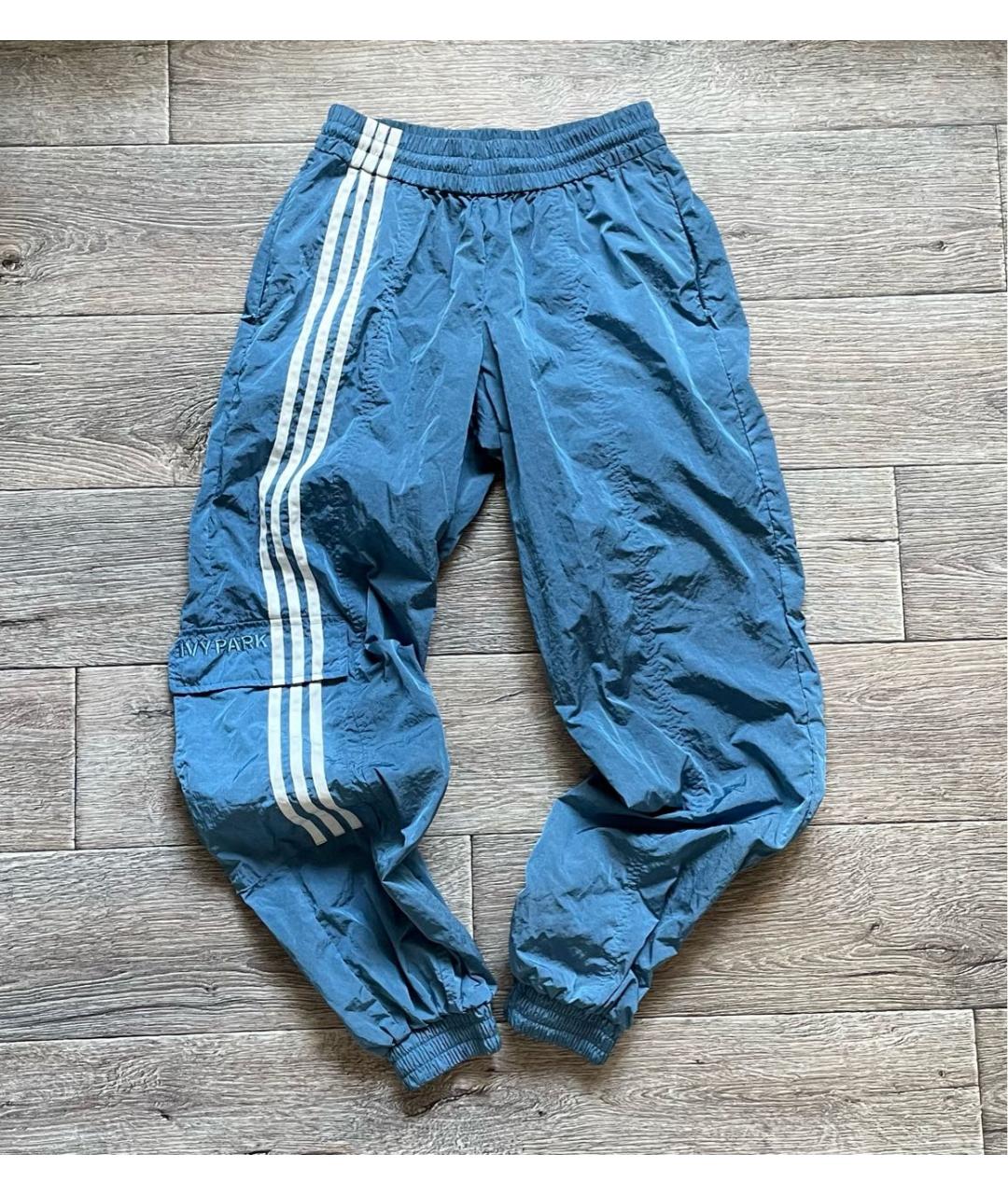 ADIDAS Голубые полиэстеровые спортивные брюки и шорты, фото 9