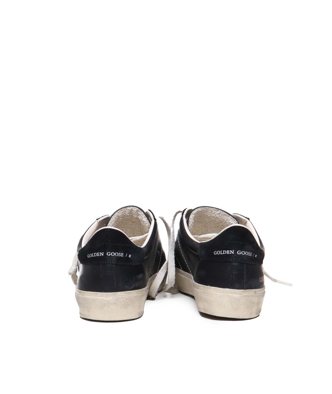 GOLDEN GOOSE Черные кожаные низкие кроссовки / кеды, фото 2