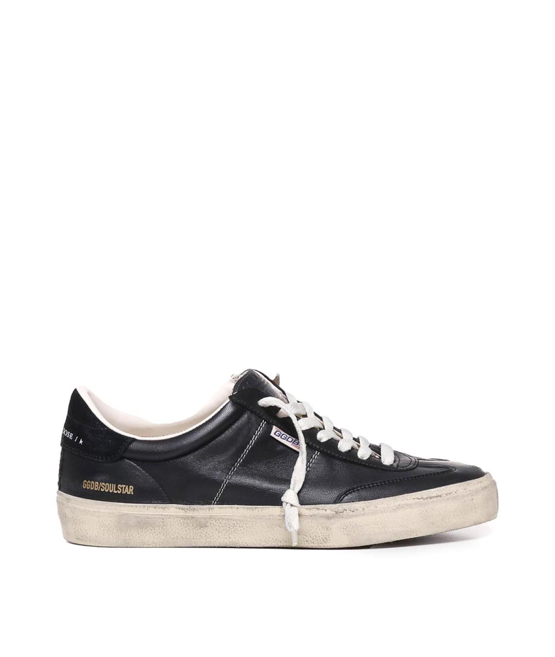 GOLDEN GOOSE Черные кожаные низкие кроссовки / кеды, фото 1
