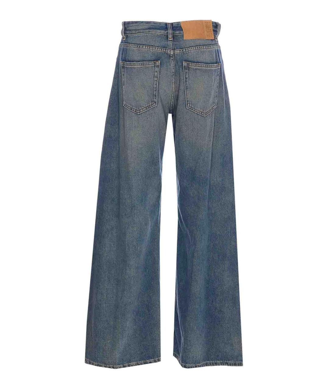 MM6 MAISON MARGIELA Синие хлопковые джинсы клеш, фото 2