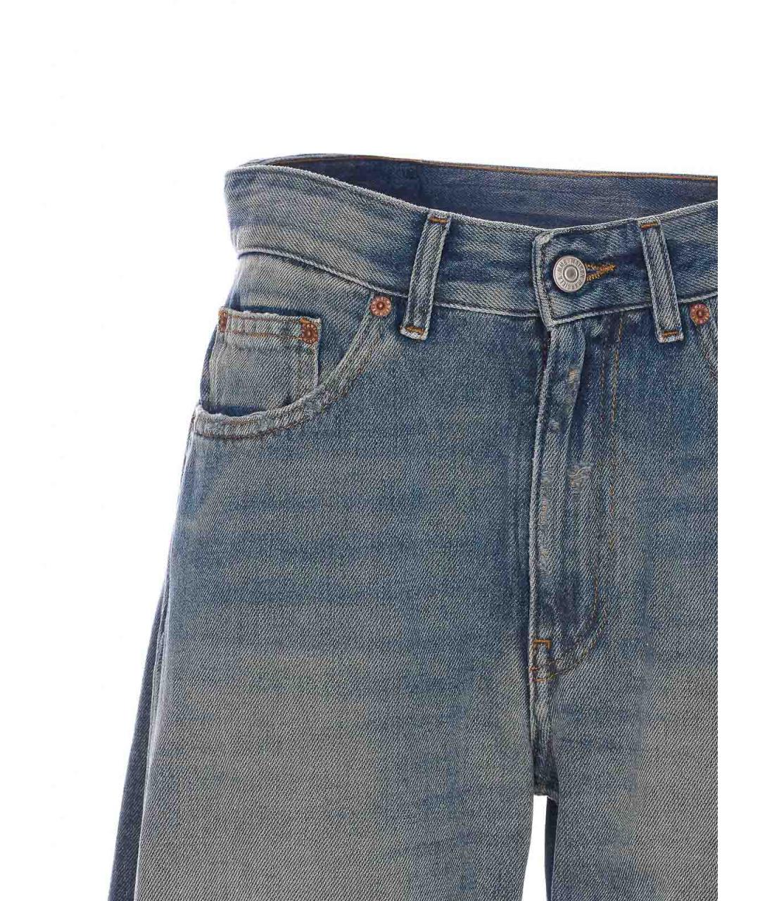 MM6 MAISON MARGIELA Синие хлопковые джинсы клеш, фото 4