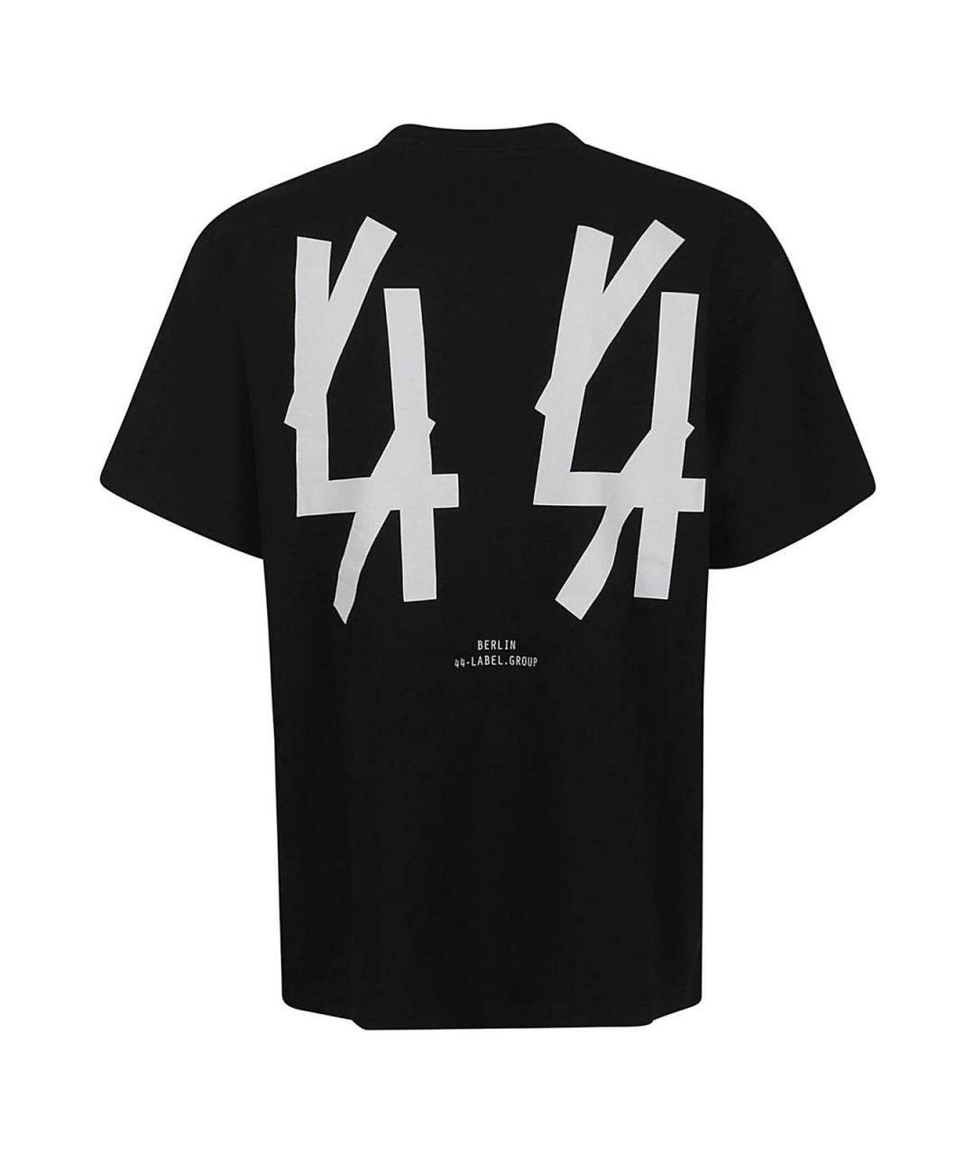 44 LABEL Черная хлопковая футболка, фото 2