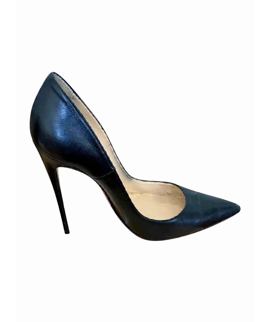 CHRISTIAN LOUBOUTIN Черные кожаные туфли, фото 1