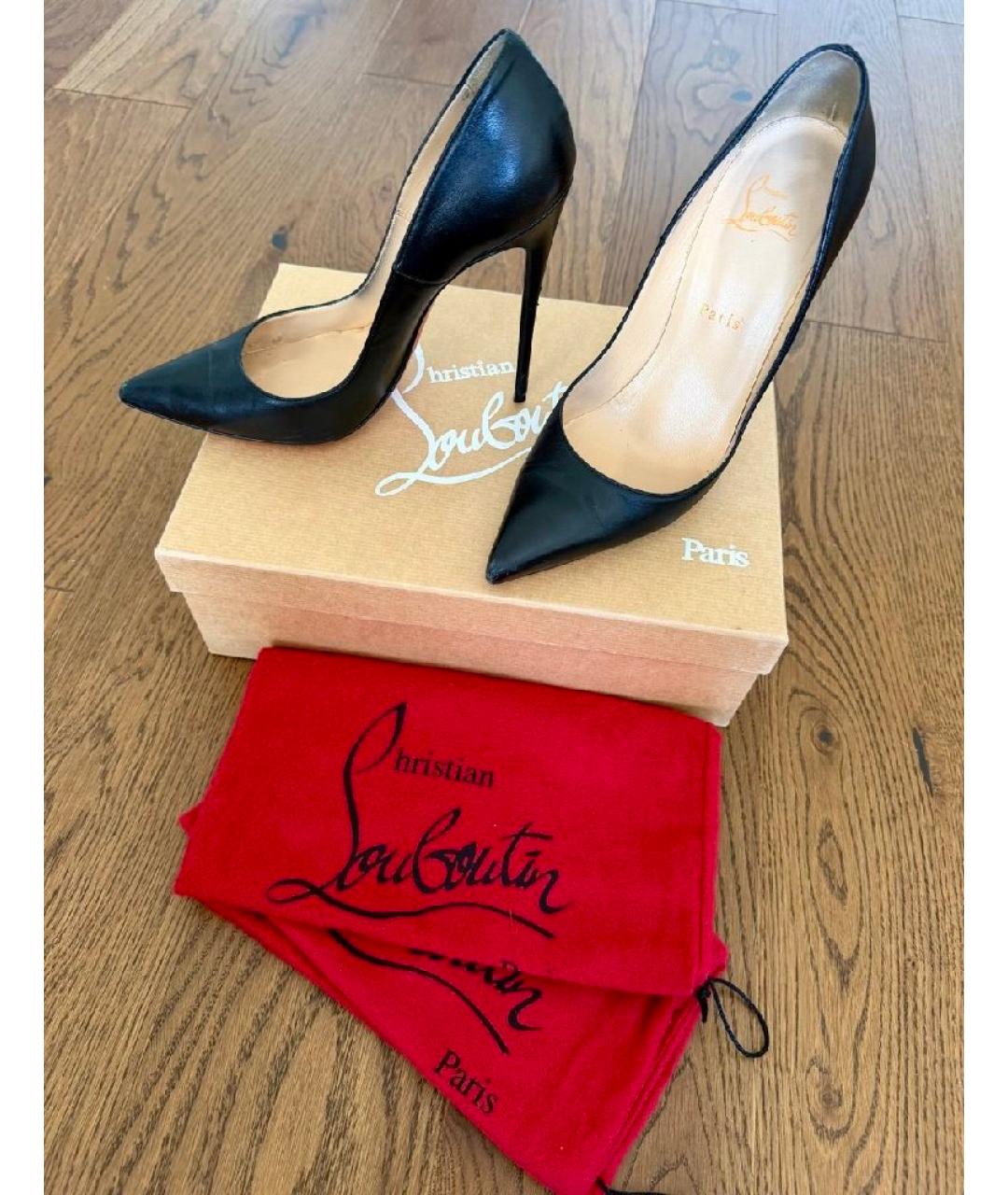 CHRISTIAN LOUBOUTIN Черные кожаные туфли, фото 5