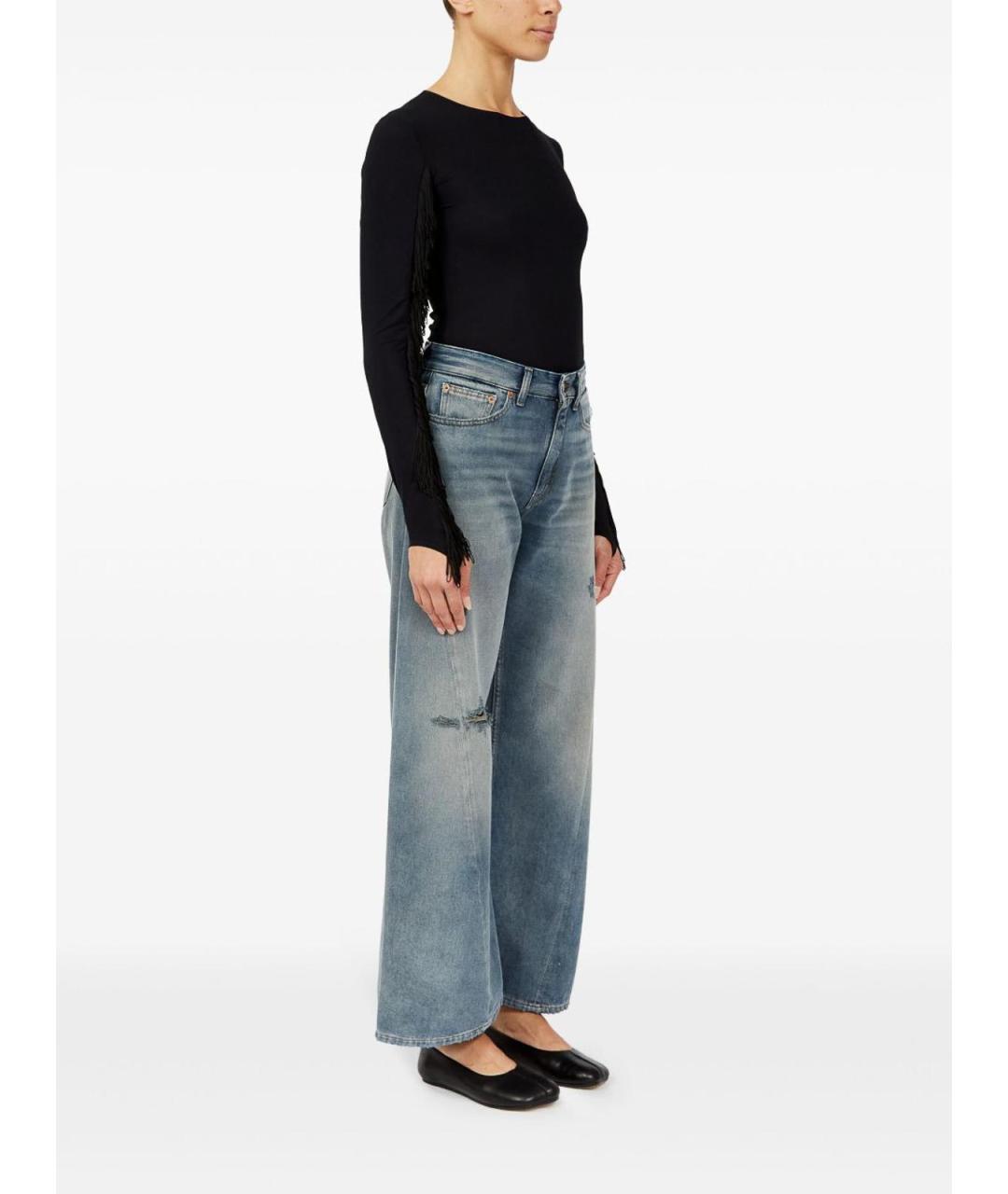 MM6 MAISON MARGIELA Синие хлопковые джинсы клеш, фото 3