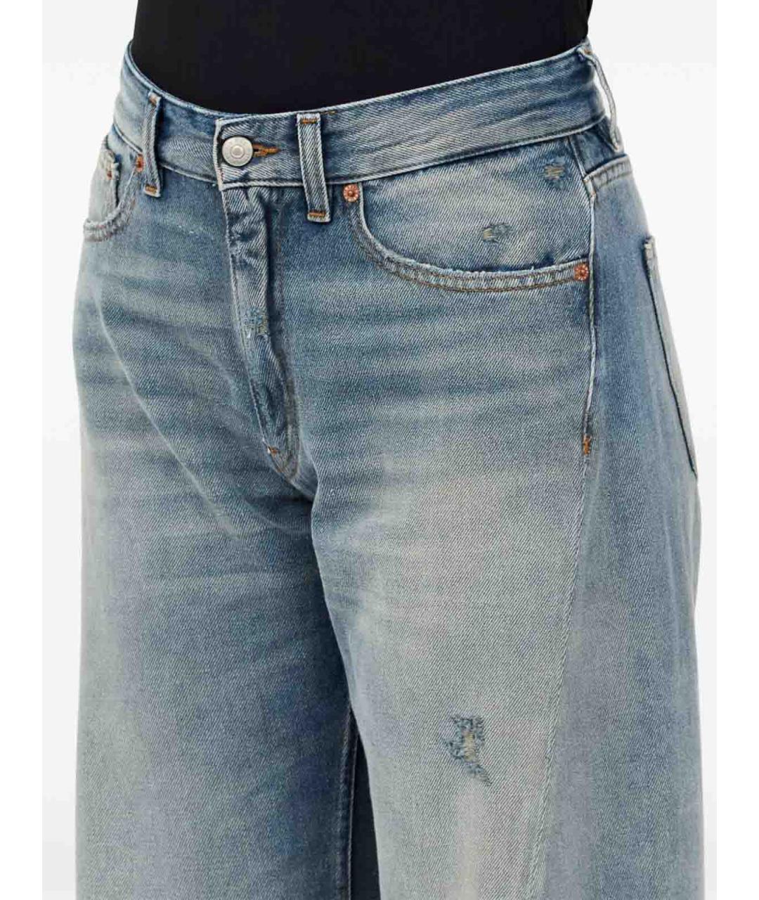 MM6 MAISON MARGIELA Синие хлопковые джинсы клеш, фото 7