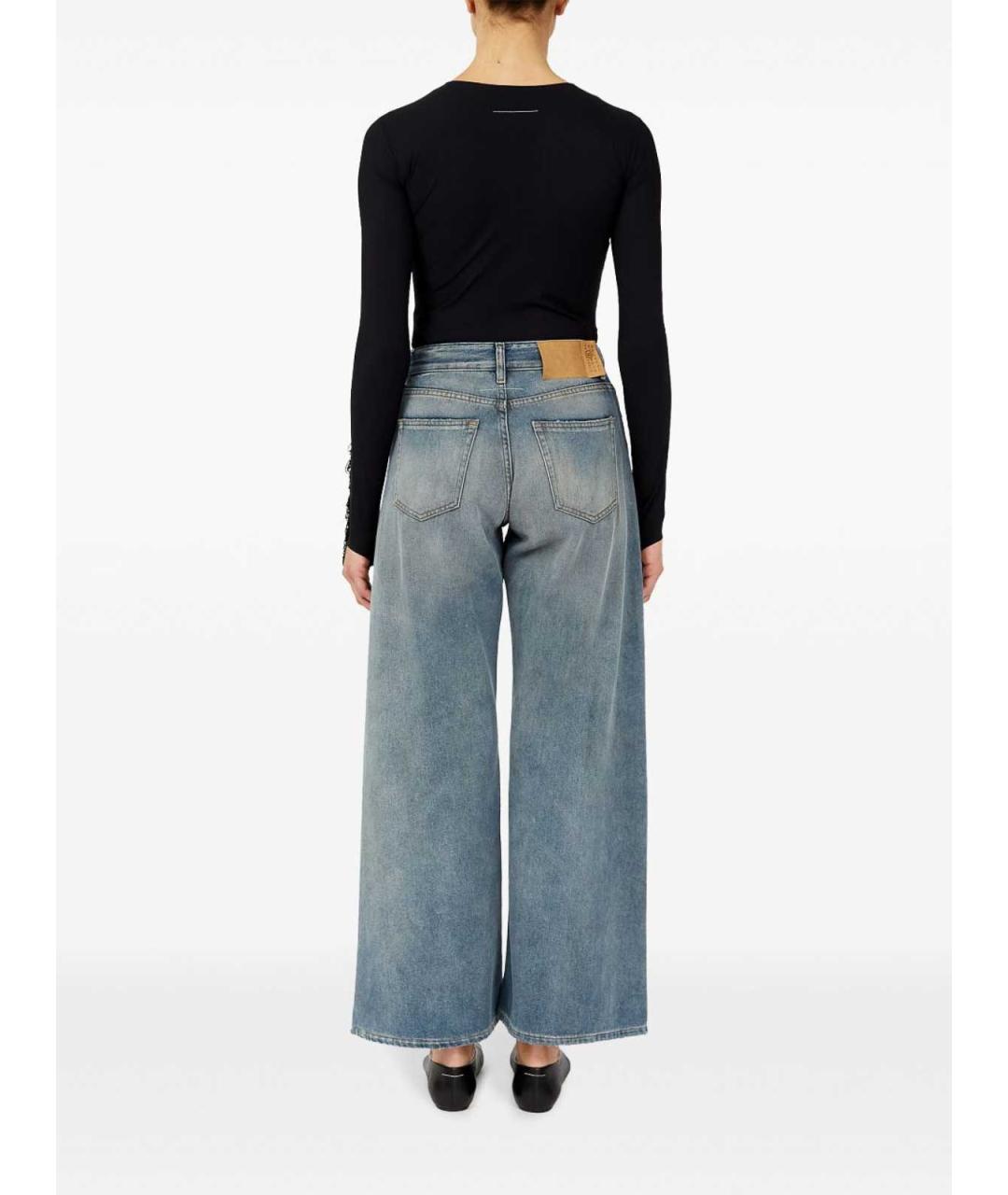 MM6 MAISON MARGIELA Синие хлопковые джинсы клеш, фото 2
