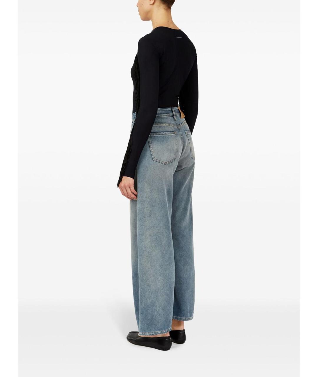 MM6 MAISON MARGIELA Синие хлопковые джинсы клеш, фото 5