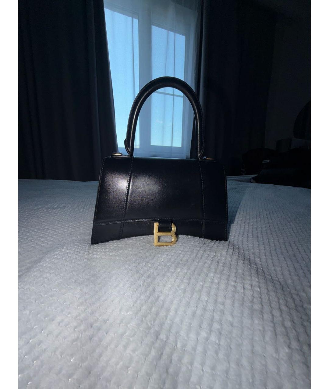 BALENCIAGA Черная кожаная сумка с короткими ручками, фото 5